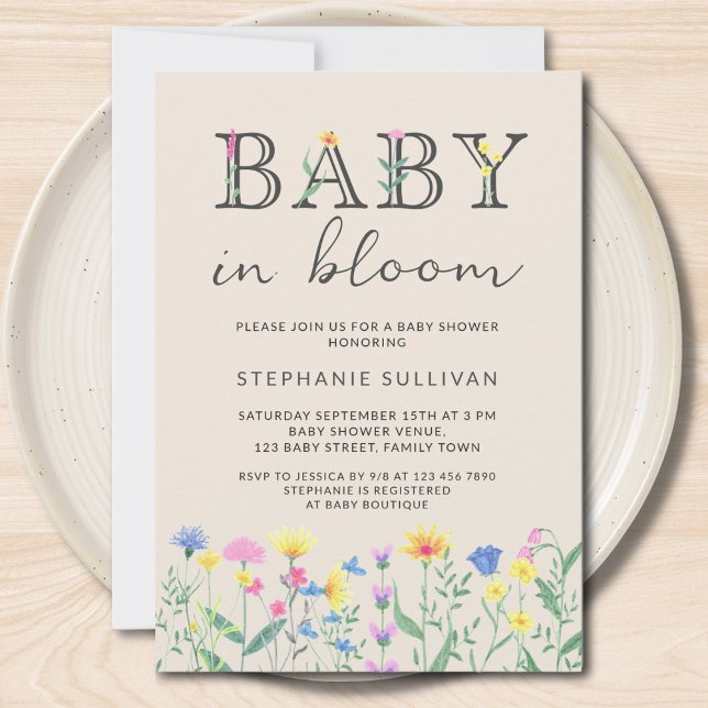 Baby i Bloom WildblomBaby Shower Inbjudningar (Skapare uppladdad)