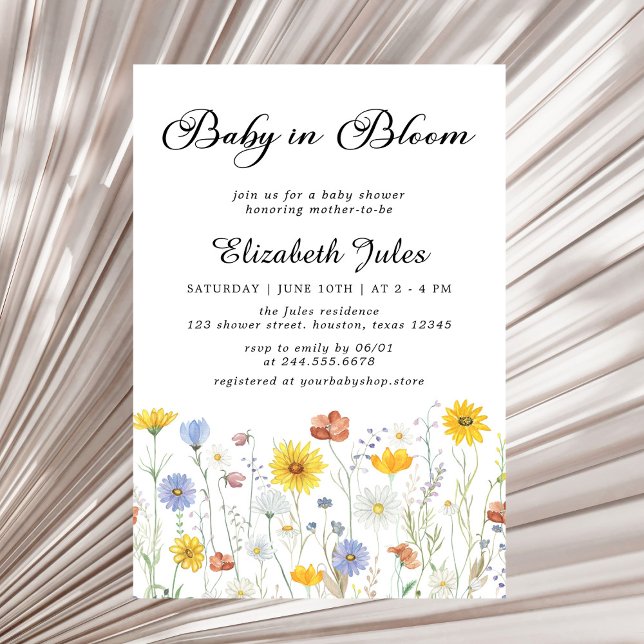 Baby i Bloom WildblomBaby Shower Inbjudningar (Skapare uppladdad)