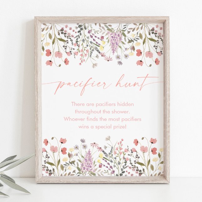 Baby i Bloom WildblomBaby Shower Nappar Hunt Poster (Skapare uppladdad)