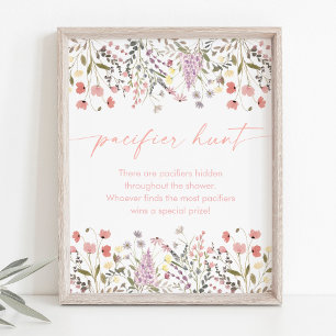 Baby i Bloom WildblomBaby Shower Nappar Hunt Poster