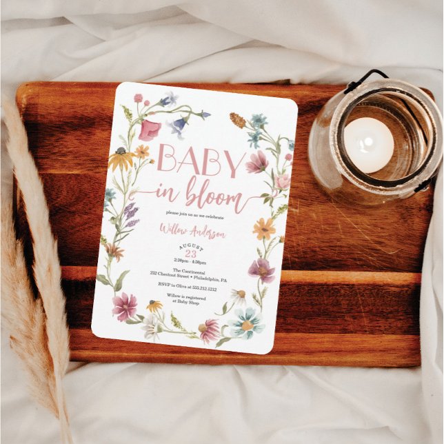 Baby i Bloom WildblomBoho Baby Shower Inbjudningar (Skapare uppladdad)
