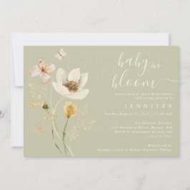 Baby i Bloom WildblomBoho Baby Shower Inbjudningar