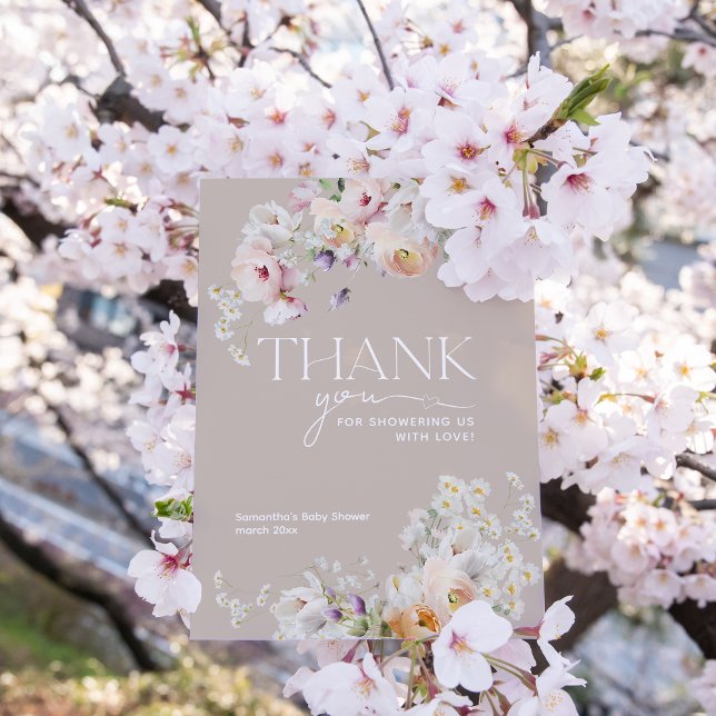 Baby i Bloom WildblomBoho Baby Shower Tack Kort (Skapare uppladdad)