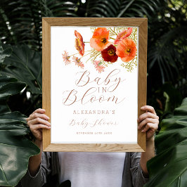 Baby i Bloom WildblomBoho Fall Blommigt Shower Poster