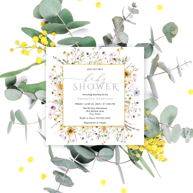 Baby i Bloom WildblomGirl Baby Shower Inbjudningar (Skapare uppladdad)