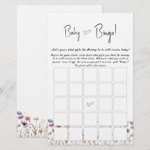 Baby i Bloom Wildblomma Baby Bingo Game Flyer