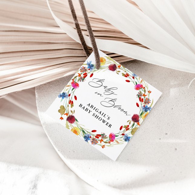 Baby i Bloom Wildblomma Baby Shower Favor Gåvor Etiketter (Skapare uppladdad)