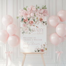 Baby i Bloom Wildblomma Baby Shower Välkommen