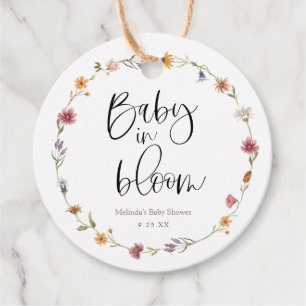 Baby i Bloom Wildblomma Gåvor Etiketter