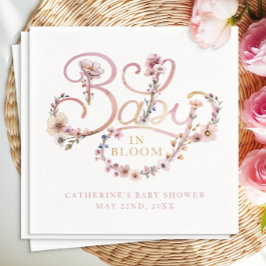 Baby i Bloom Wildblomma Napkins - Dusty Rosa Wate Pappersservett