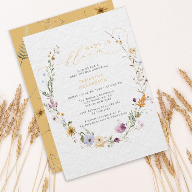 Baby i Bloom Wildblomma Rustic Baby Shower Inbjudningar (Skapare uppladdad)