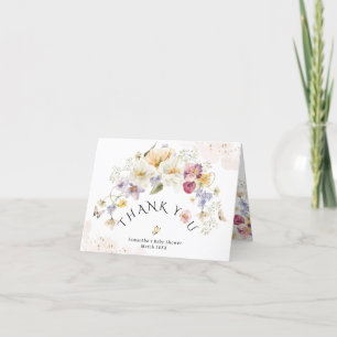 Baby i bloom Wildblomma Rustic Baby Shower Tack Kort