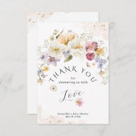 Baby i bloom Wildblomma Rustic Baby Shower Tack Kort