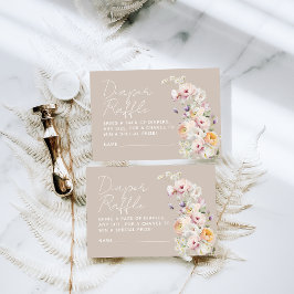 Baby i Bloom Wildblomme Baby Shower Diaper Raffle Tilläggskort