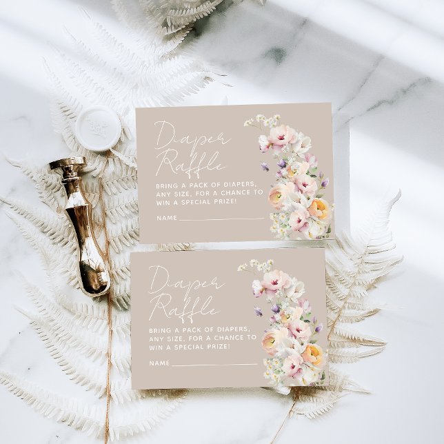 Baby i Bloom Wildblomme Baby Shower Diaper Raffle Tilläggskort (Skapare uppladdad)