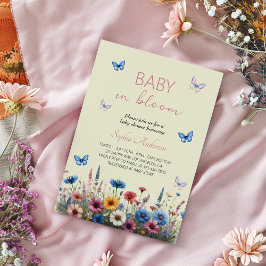 Baby i Bloom Wildblomme Baby Shower - Elegant Inbjudningar
