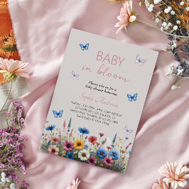 Baby i Bloom Wildblomme Baby Shower - Elegant Inbjudningar