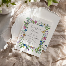 Baby i Bloom Wildblomme Baby Shower Inbjudan