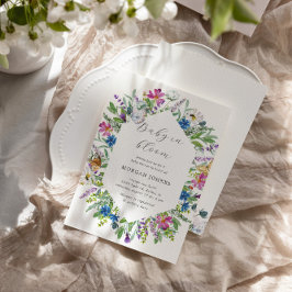 Baby i Bloom Wildblomme Baby Shower Inbjudan