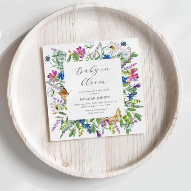 Baby i Bloom Wildblomme Baby Shower Inbjudan (Skapare uppladdad)