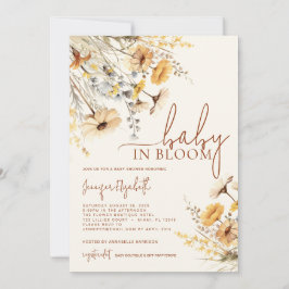 Baby i Bloom Wildblomme Baby Shower Inbjudningar