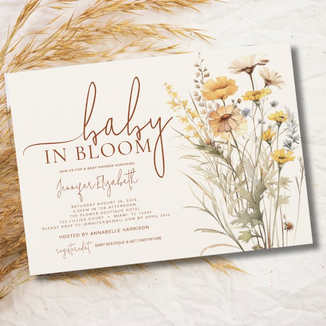 Baby i Bloom Wildblomme Baby Shower Inbjudningar (Skapare uppladdad)