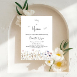 Baby i Bloom Wildblomme Baby Shower Inbjudningar