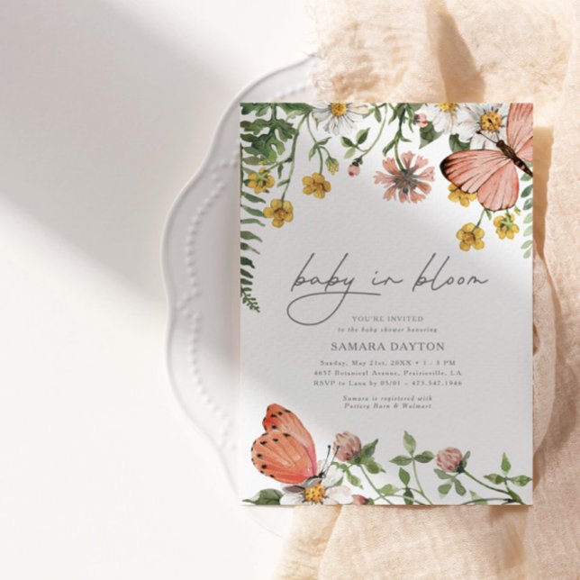 Baby i Bloom Wildblomme Baby Shower Inbjudningar (Skapare uppladdad)
