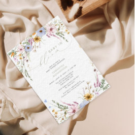 Baby i bloom Wildblomme Baby Shower Inbjudningar