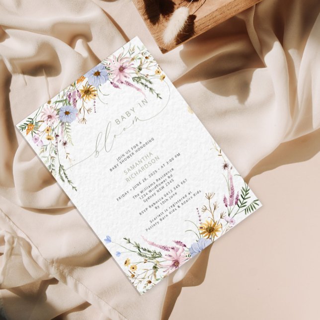 Baby i bloom Wildblomme Baby Shower Inbjudningar (Skapare uppladdad)