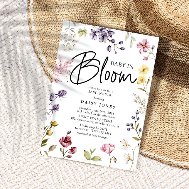 Baby i Bloom Wildblomme Baby Shower Inbjudningar (Skapare uppladdad)