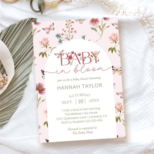 Baby i Bloom Wildblomme Baby Shower Inbjudningar (Skapare uppladdad)