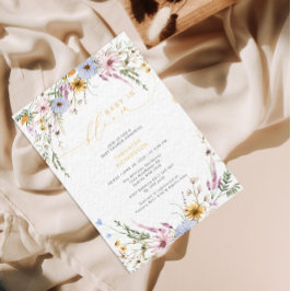 Baby i bloom Wildblomme Baby Shower Inbjudningar