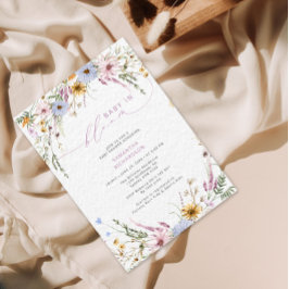 Baby i bloom Wildblomme Baby Shower Inbjudningar