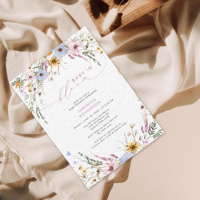 Baby i bloom Wildblomme Baby Shower Inbjudningar (Skapare uppladdad)