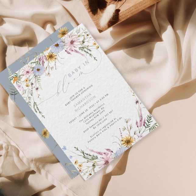 Baby i bloom Wildblomme Baby Shower Inbjudningar (Skapare uppladdad)