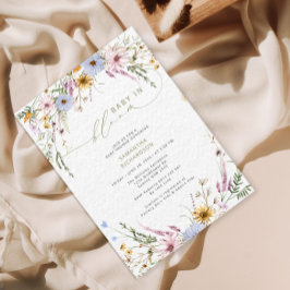 Baby i bloom Wildblomme Baby Shower Inbjudningar