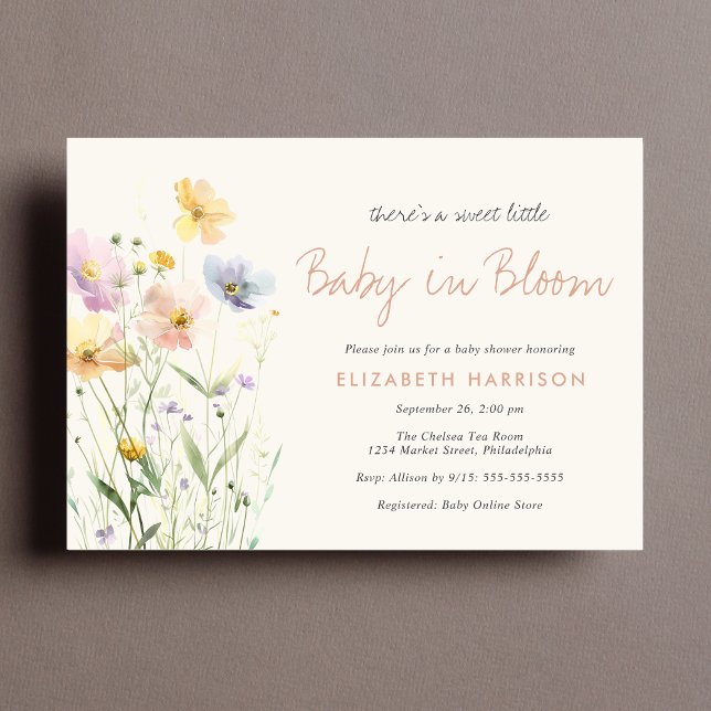 Baby i Bloom Wildblomme Baby Shower Inbjudningar (Skapare uppladdad)