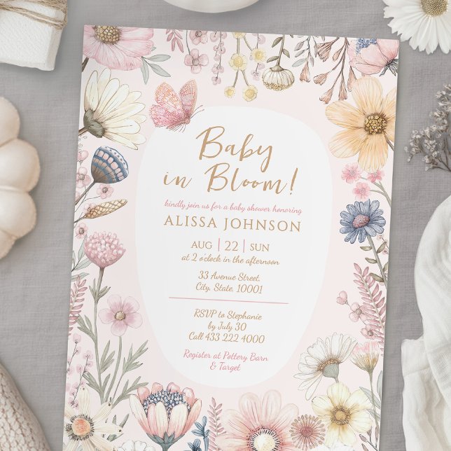 Baby i Bloom Wildblomme Baby Shower Inbjudningar (Skapare uppladdad)