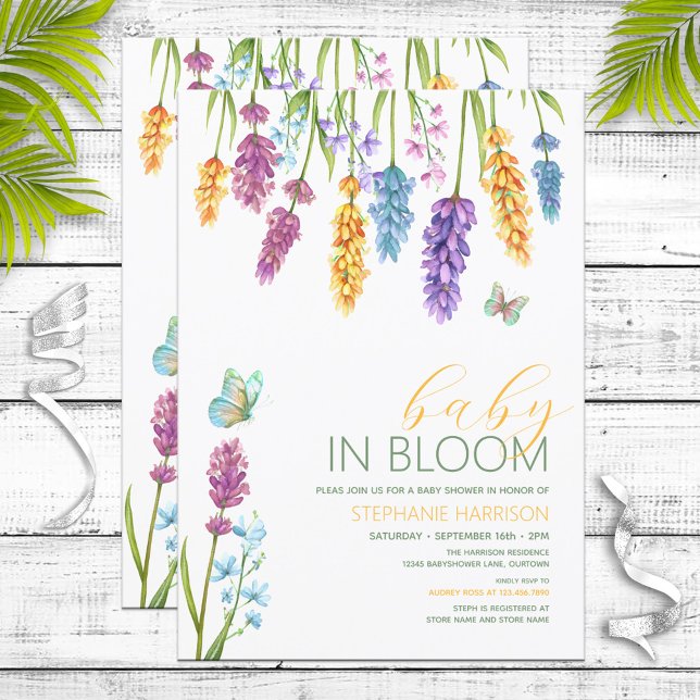 Baby i Bloom Wildblomme Baby Shower Inbjudningar (Skapare uppladdad)