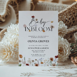 Baby i Bloom Wildblomme Baby Shower Inbjudningar