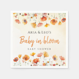 Baby i Bloom Wildblomme Baby Shower Napkin Pappersservett