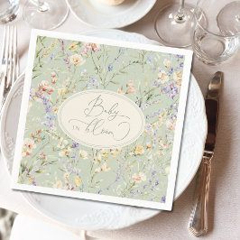 Baby i Bloom Wildblomme Baby Shower Napkins Pappersservett