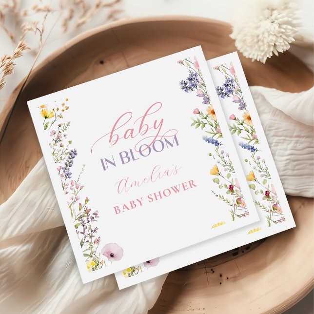 Baby i Bloom Wildblomme Baby Shower Napkins Pappersservett (Skapare uppladdad)