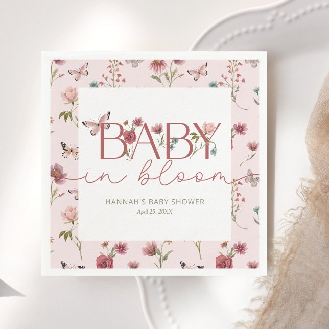 Baby i Bloom Wildblomme Baby Shower Pappersservett (Skapare uppladdad)