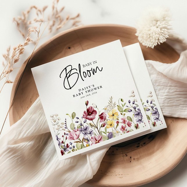 Baby i Bloom Wildblomme Baby Shower Pappersservett (Skapare uppladdad)