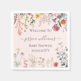 Baby i Bloom Wildblomme Baby Shower Pappersservett