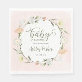 Baby i Bloom Wildblomme Baby Shower Pappersservett