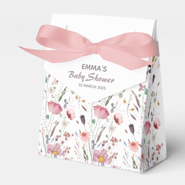 Baby i Bloom Wildblomme Baby Shower Presentaskar (Framsidan Sidan)