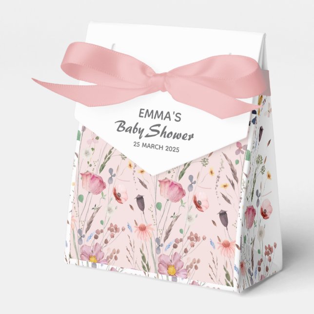 Baby i Bloom Wildblomme Baby Shower Presentaskar (Framsidan Sidan)